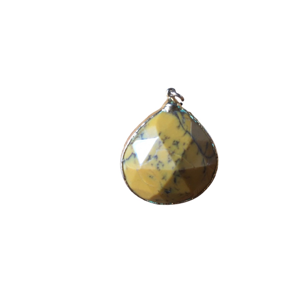 Yellow Dendritic Opal Pendant - Picture 9 of 11